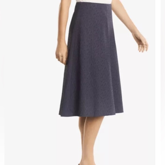 MM LaFleur The Makeba Vine Jacquard Gray A-Line Skirt NWT - Picture 1 of 9